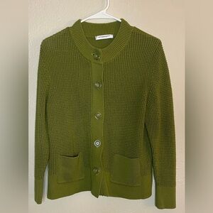 Allison Daley Olive Button-Up Cardigan
